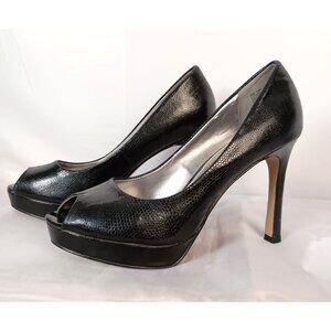 Anne Klein AKSerafina Snake Print Peep Toe Heels Womens 9 Stiletto Pump